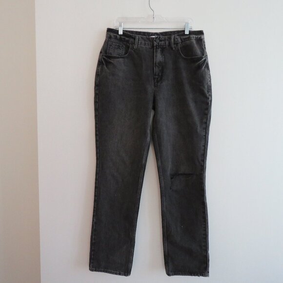 GOOD AMERICAN Good 90's Icon High Waisted Loose Ripped Jeans Black267 - Size 32 - Picture 3 of 14